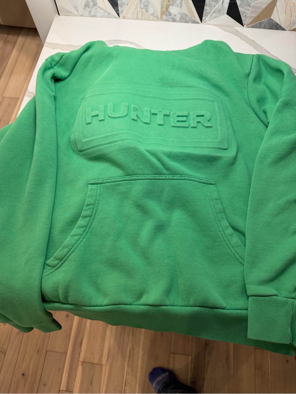 Hunter Green Embossed Logo Crewneck Sweatshirt